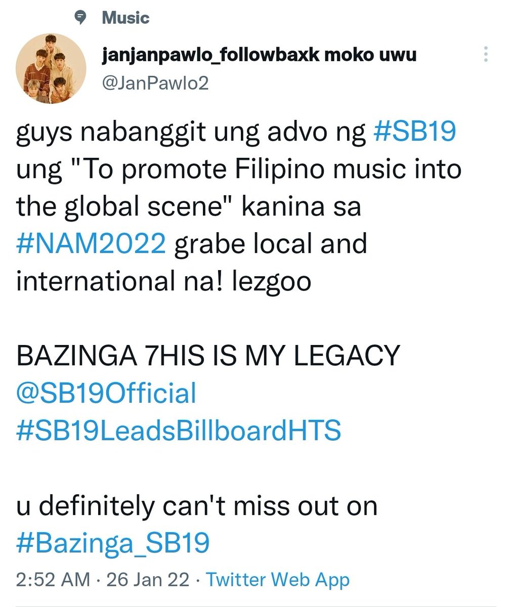kimpapot52's tweet photo. @JanPawlo2 @SB19Official Kung nakita mo din, Drop ur tags na😚

SB19 NCCA Ambassadors
@SB19Official #SB19
#SB19atNAM2022

#What_SB19 is my anthem https://t.co/KQv5ETDu3U