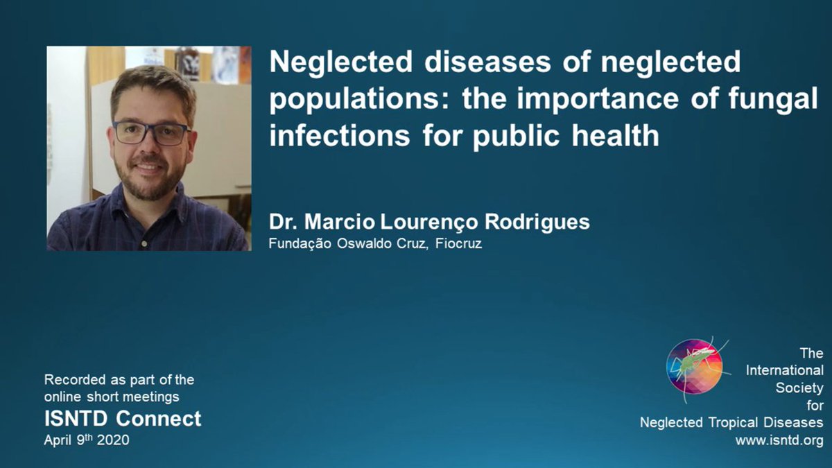 ISNTD_Press's tweet photo. Neglected among the neglected diseases: find out more about fungal infections and their burden on public health with Dr. Marcio Lourenço Rodrigues @marclrodrigues, Carlos Chagas Institute @fiocruz #ISNTDConnect
👉https://t.co/lIcbGH94gR
👉Recorded Apr 9, 2020 https://t.co/BRoyBryPPh
