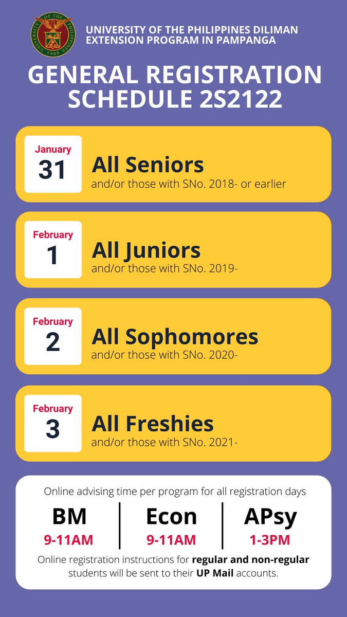 upclarkalerts's tweet photo. UPDEPP General Registration Activities for 2nd Semester, Academic Year 2021-2022 https://t.co/sNW0sRL3PK