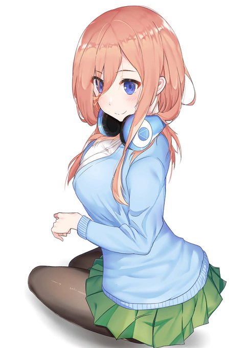 猫タシさんがTwitterに投稿した中野三玖(五等分の花嫁)のイラスト。