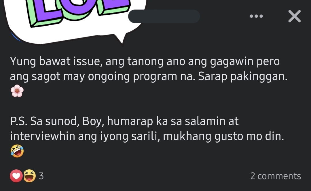joysmariz's tweet photo. You are one of the brightest people i know amd i understand why you support her. What I dont get is the blind following, not even answering the question.

So pqg naging president na, tuloy ang lugaw program? https://t.co/tpaF5j29lI