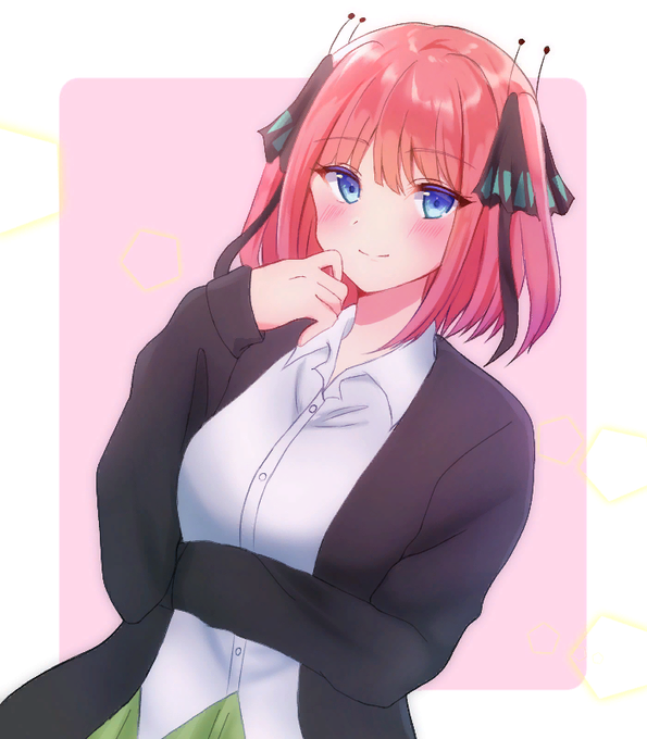 猫タシさんがTwitterに投稿した中野二乃(五等分の花嫁)のイラスト。