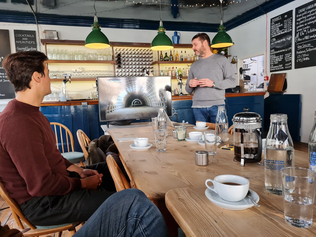 DominiHogg's tweet photo. Innovative use of space underneath the streets of Clapham! Growing Underground explains how they got started growing microgreens in these tunnels...eery visitors and all! #verticalfarming https://t.co/jQoDoGARVe