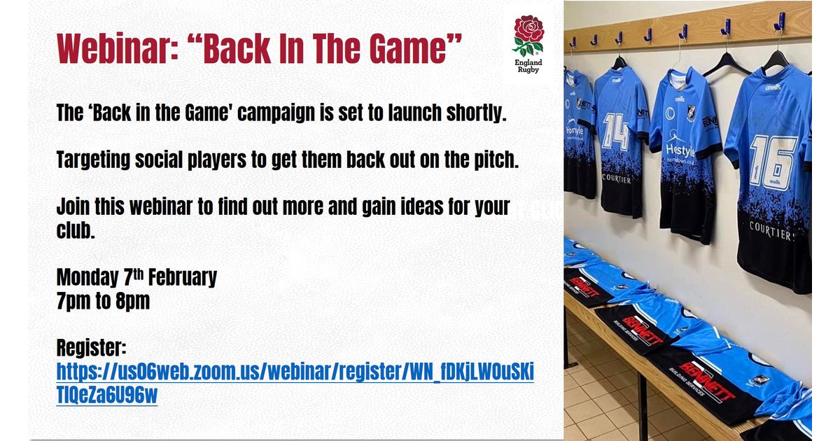 RFU Webinar: "Back In The Game"
pitchero.com/clubs/omtrugby…