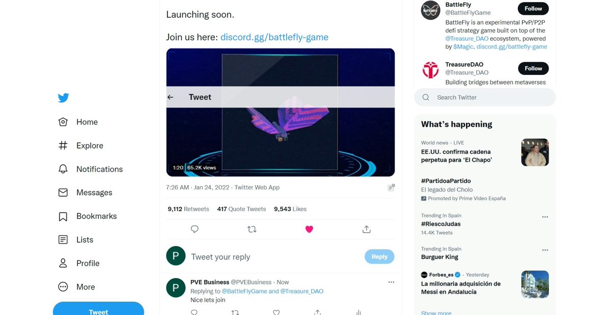 PVEBusiness's tweet photo. @BattleFlyGame @Treasure_DAO https://t.co/s7op14bRcJ