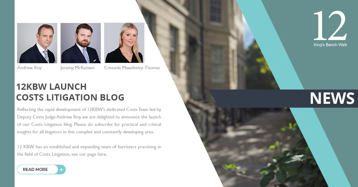 12KBW's tweet photo. Today we launch our #CostsLitigation Blog. In our first blog, Andy Roy considers the decision of Costs Judge Leonard in ABA v University Hospitals Coventry and Warwickshire NHS Trust [2022] EWHC B4 (Costs). Sign up to follow by email! 
https://t.co/IMZdnYMK5P https://t.co/C1ztKNx1oW