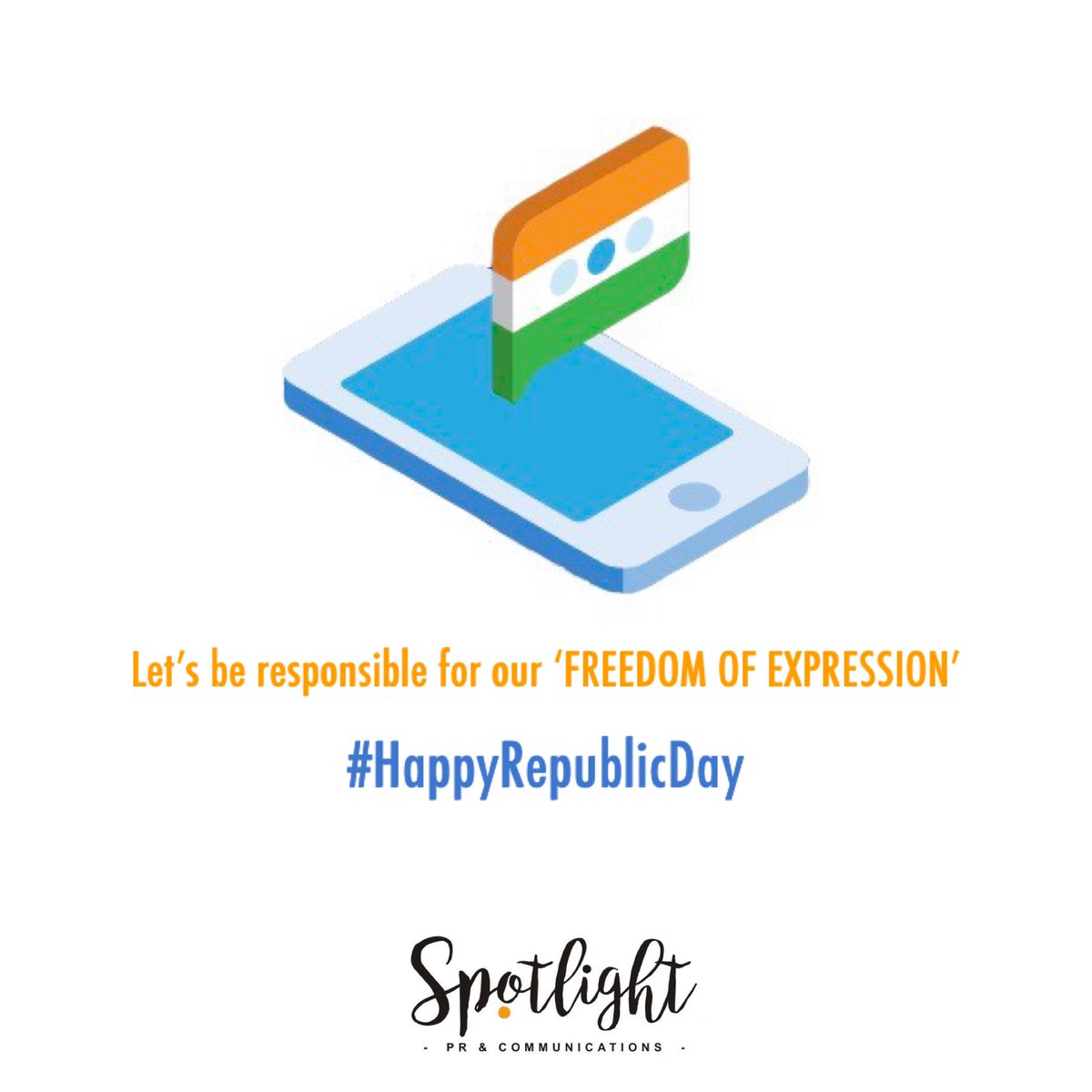 SpotlightPR_'s tweet photo. Seeing our enthusiasm, many countries are going to regret being enemies with us. Happy Republic Day.
- Team Spotlight PR
. . .
#Spotlightpr #happyrepublicday #republicday2022 #pr #publicrelation #pragencyinjaipur #jaipur #rajasthan #socialmediamanagement #digitalmarketing https://t.co/5JvPvian9z