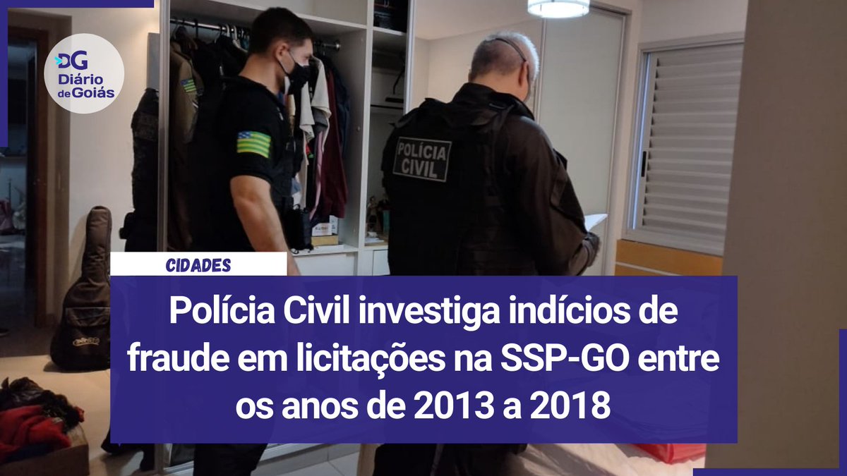 diariodegoias's tweet photo. A Polícia Civil de Goiás (PC-GO), por meio da Delegacia Estadual de Combate à Corrupção (Deccor) deflagra, na manhã desta quarta-feira (26), a Operação Mérida.

By @diariodegoias

👉https://t.co/ockxCDpZtD

#fraudeemlicitaçoes #OperaçaoMerida #PCGO #SSPGO https://t.co/E5Ua08swQJ