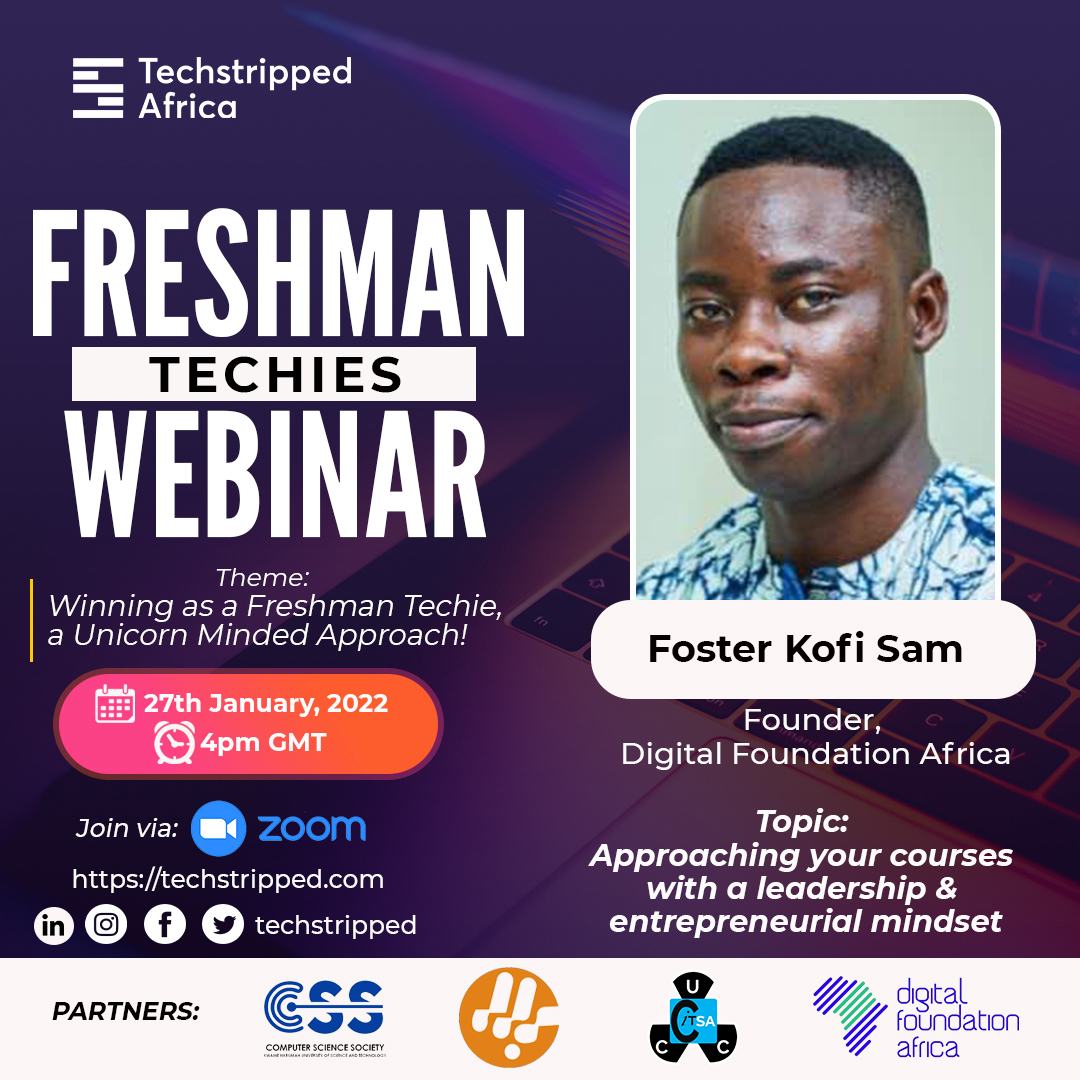 techstripped's tweet photo. Its TOMORROW, 27th January 2022 at 4pm and we are excited to host you and have a wonderful time. Kindly click here to register https://t.co/cP4nvzyZm5

#techstripped #tech #techies #freshman #knust #ucc #ug https://t.co/uyNS7z0SGt