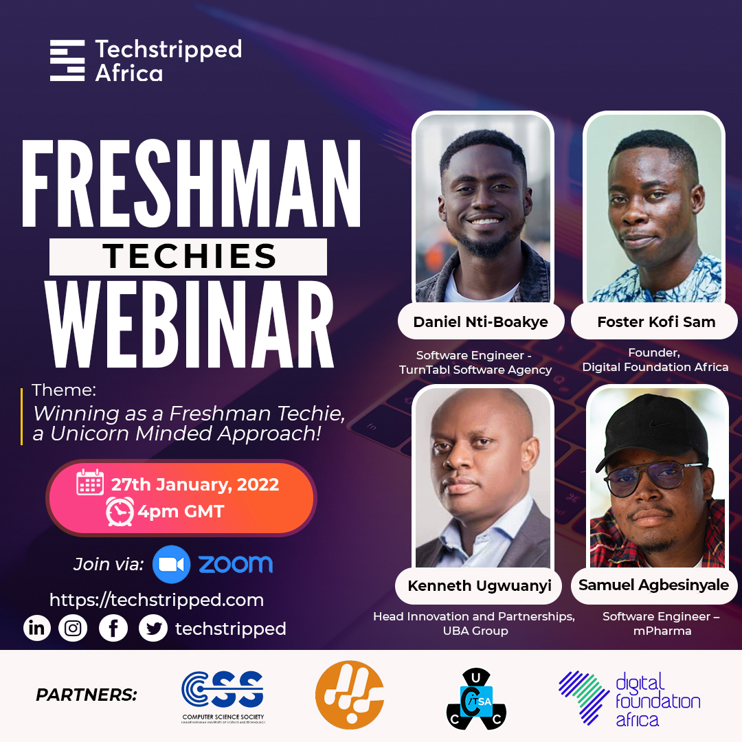 techstripped's tweet photo. Its TOMORROW, 27th January 2022 at 4pm and we are excited to host you and have a wonderful time. Kindly click here to register https://t.co/cP4nvzyZm5

#techstripped #tech #techies #freshman #knust #ucc #ug https://t.co/uyNS7z0SGt