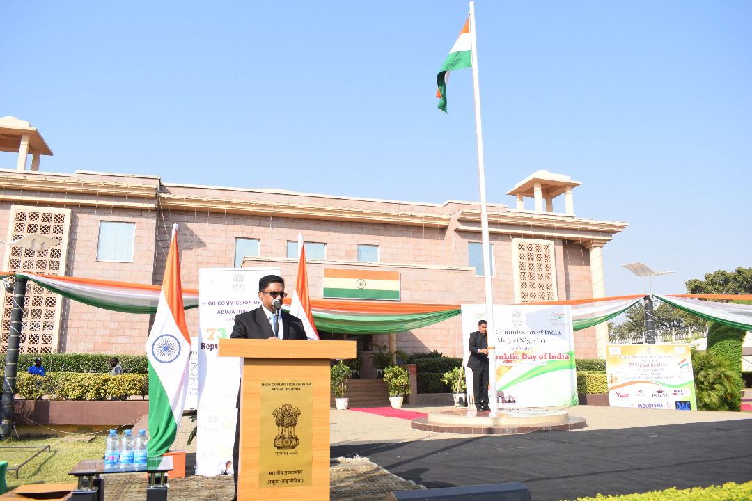 india_nigeria's tweet photo. Resounding 73rd Republic Day celebrations at HCI Abuja, highlighting India's Commercial &amp; Cultural connect with the region. The Exhibition by Indian Companies and Special Yoga Session won widespread accolades.
#AmritMahotsav 
#IndiaAt75 
#RepublicDay https://t.co/xE0f2siTET