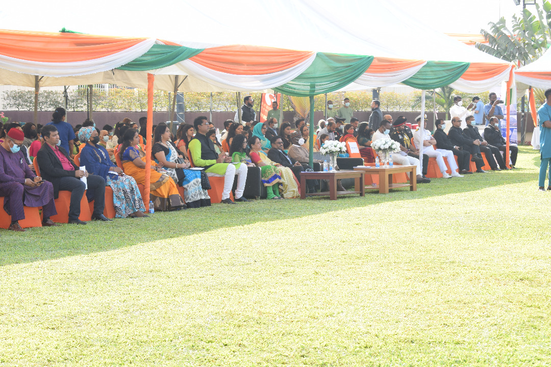 india_nigeria's tweet photo. Resounding 73rd Republic Day celebrations at HCI Abuja, highlighting India's Commercial &amp; Cultural connect with the region. The Exhibition by Indian Companies and Special Yoga Session won widespread accolades.
#AmritMahotsav 
#IndiaAt75 
#RepublicDay https://t.co/xE0f2siTET