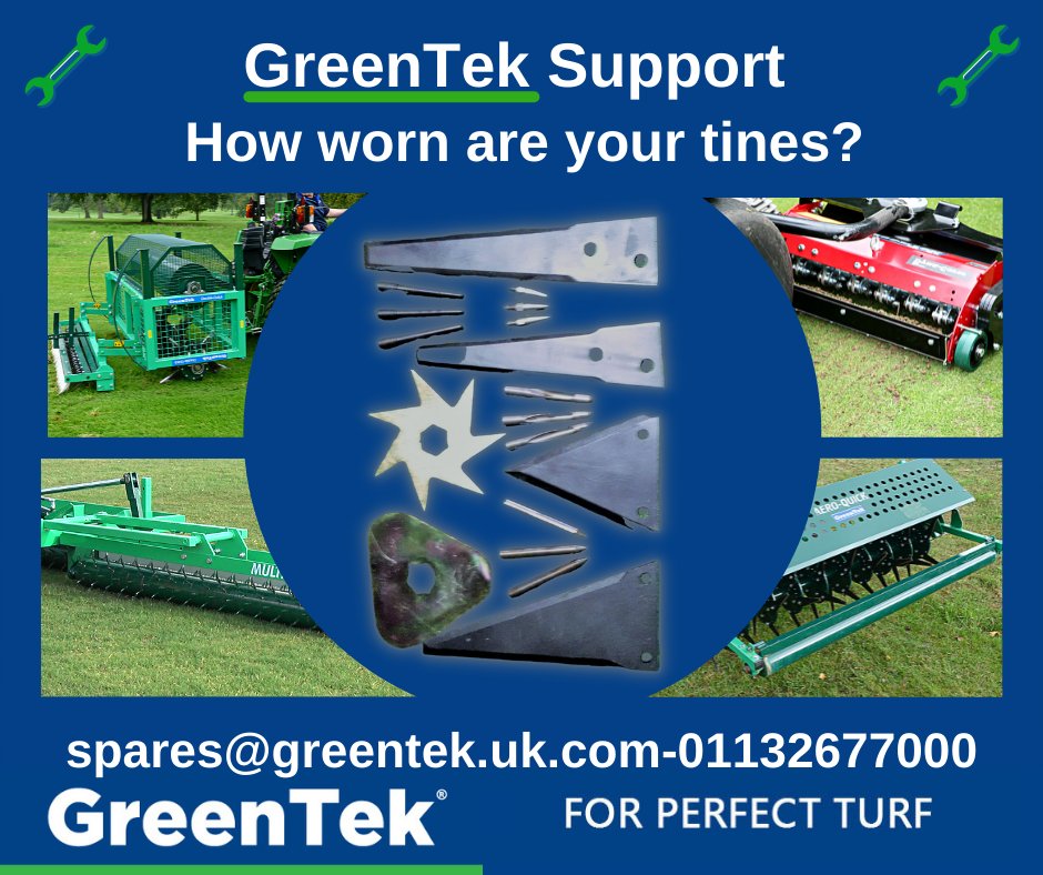 GreenTekGroup's tweet photo. You cant aerate properly with worn tines!

Have you checked your slitting, hollow coring and spiking tines recently? 

spares@greentek.uk.com
https://t.co/ltHC1UP380

#GreenTek #Spareparts #DoubleQuick #AeroQuick #ThatchAway #DynaCorer #DynaSeeder #SarelRoller https://t.co/wxW8MllTV4