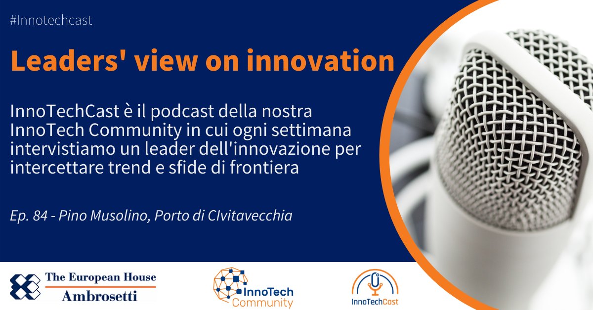 Ambrosetti_'s tweet image. 🎙️ #InnoTechCast - Leaders&apos; View on #Innovation
Parliamo con @PinoMusolino, Presidente dei @portidiroma , della road map del porto di #Civitavecchia per diventare una delle prime #hydrogen valley italiane nell’ambito del progetto #LIFE3H
spreaker.com/user/12334843/…