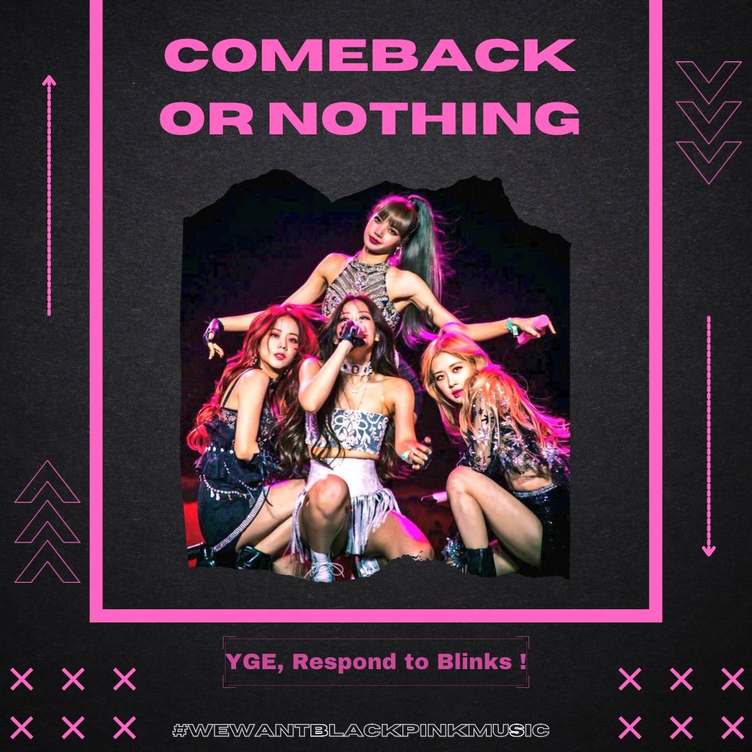 BLINKS are for BLACKPINK!

We are the softest people when it comes to our girls, yet we will be the loudest too when necessary! Rather than spend money on new merchandise, we will save our money for NEW MUSIC!

YGE, respond to Blinks!
#WeWantBlackpinkMusic
#YG_피드백_요구