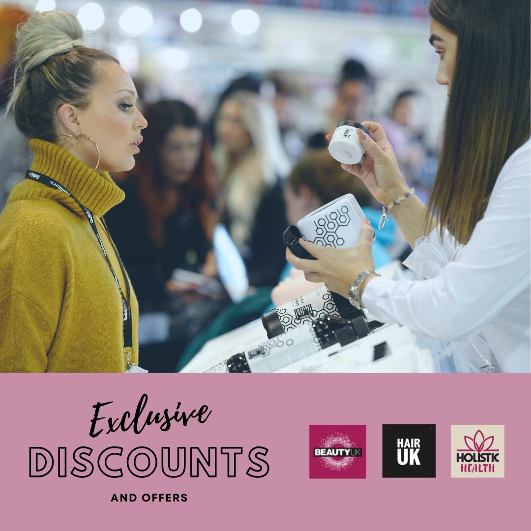 HairUKShow's tweet photo. Don't miss out on our exhibitors EXCLUSIVE discounts and offers that you can not purchase anywhere else! 

Hair UK takes place on Sunday 22nd &amp; Monday 23rd May 2022 at the Coventry Building Society Arena!

To find out more head to our website: https://t.co/ZhotFzg9aJ https://t.co/Zdz3x40Ysx