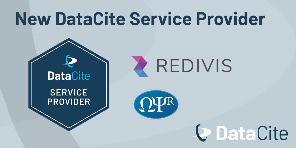 DataCite's tweet photo. Welcome @redivis &amp; @OmegaPsir, who have joined our family of @DataCite Service Providers.🥳
Like all other Service Providers, both follow best practices to ensure that their integrations register DOIs correctly &amp; support creation of high-quality metadata.
https://t.co/hzqd7UbnTE https://t.co/yphQnztsYT