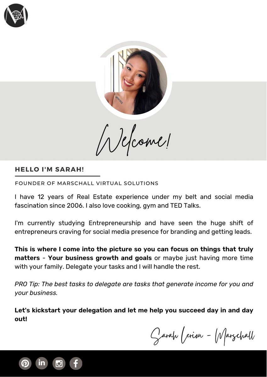 MarschallVA's tweet photo. Hello, I'm Sarah, helping entrepreneurs delegate tasks and focus on their business growth.

#virtualassistant #virtualassistantservices #va #socialmediamamager #socialmediamanagement #freelancer #socialmediamarketing #virtualasssitantlife #businesssupport  #digitalmarketing https://t.co/nX6ls5zdSE
