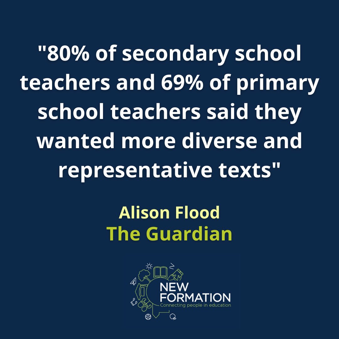 NewFormationEdu's tweet photo. In the #Guardian today, results from a survey of 2,270 teachers are shared. Primary and secondary school #teachers are asking for more texts written by people of colour. 

What texts would you like to see on the curriculum? 

#timeforchange https://t.co/NZu9quyf7C