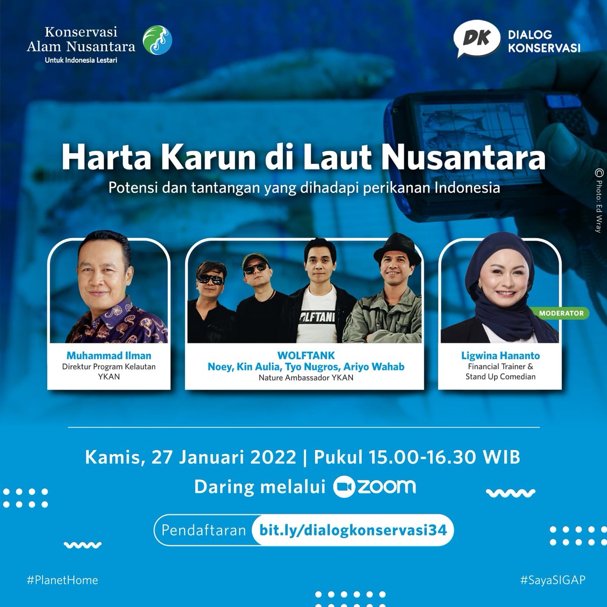 WOLFTANK_ID's tweet photo. Ikuti “Dialog Konservasi: Harta Karun di Laut Indonesia” untuk mengetahui lebih lanjut mengenai potensi laut Indonesia, tantangan-tantangan yang dihadapi, dan bagaimana kita bisa ikut serta menjaga laut Indonesia.
Segera daftarkan dirimu di https://t.co/44DUaFD4Av https://t.co/eOi4ZTa7ew