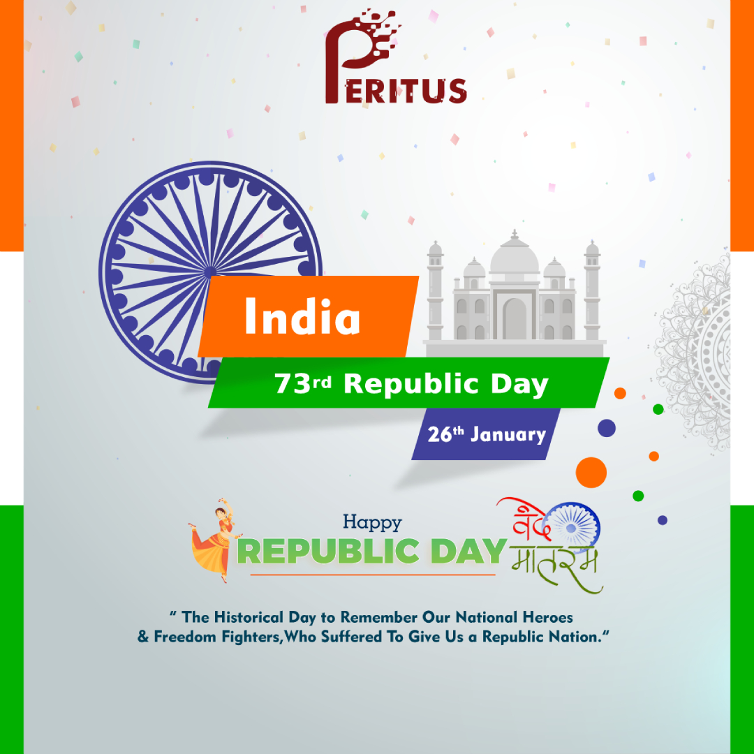 PeritusInfotech's tweet photo. Let us take an oath to our mother India that we will do everything that we can do for our country's prosperity.
Happy Republic Day 🇮🇳
#RepublicDay #india #Bharat #republicdayindia #nation #republicday #Republicday2022 #JaiBharat #JaiHind #NationalFlag #digitalmarketing https://t.co/lD8SKGhwiR