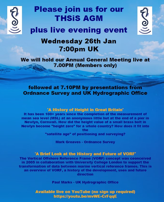 Don't forget.... Tonight 7:00PM, THSiS AGM followed at 7:10PM by presentations from Ordnance Survey and UK Hydrographic Office. youtu.be/mvWE-CrFqqE