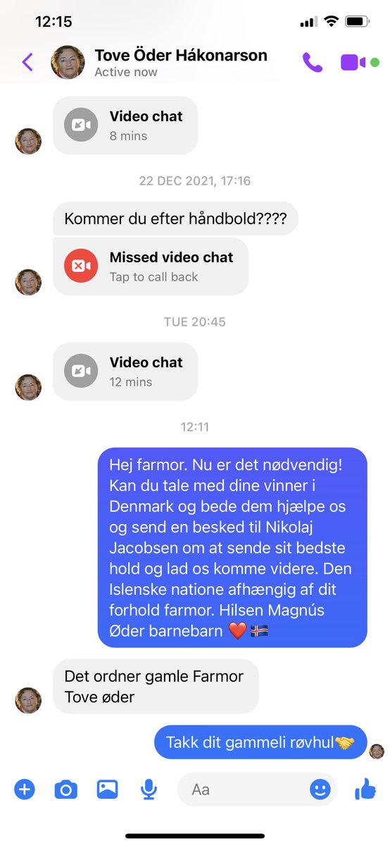 Fólk getur slakað á… Amma Tove frá Danmörku mun tala við sitt fólk og Danir munu mæta með sitt besta lið til leiks. Kv Tove Øder