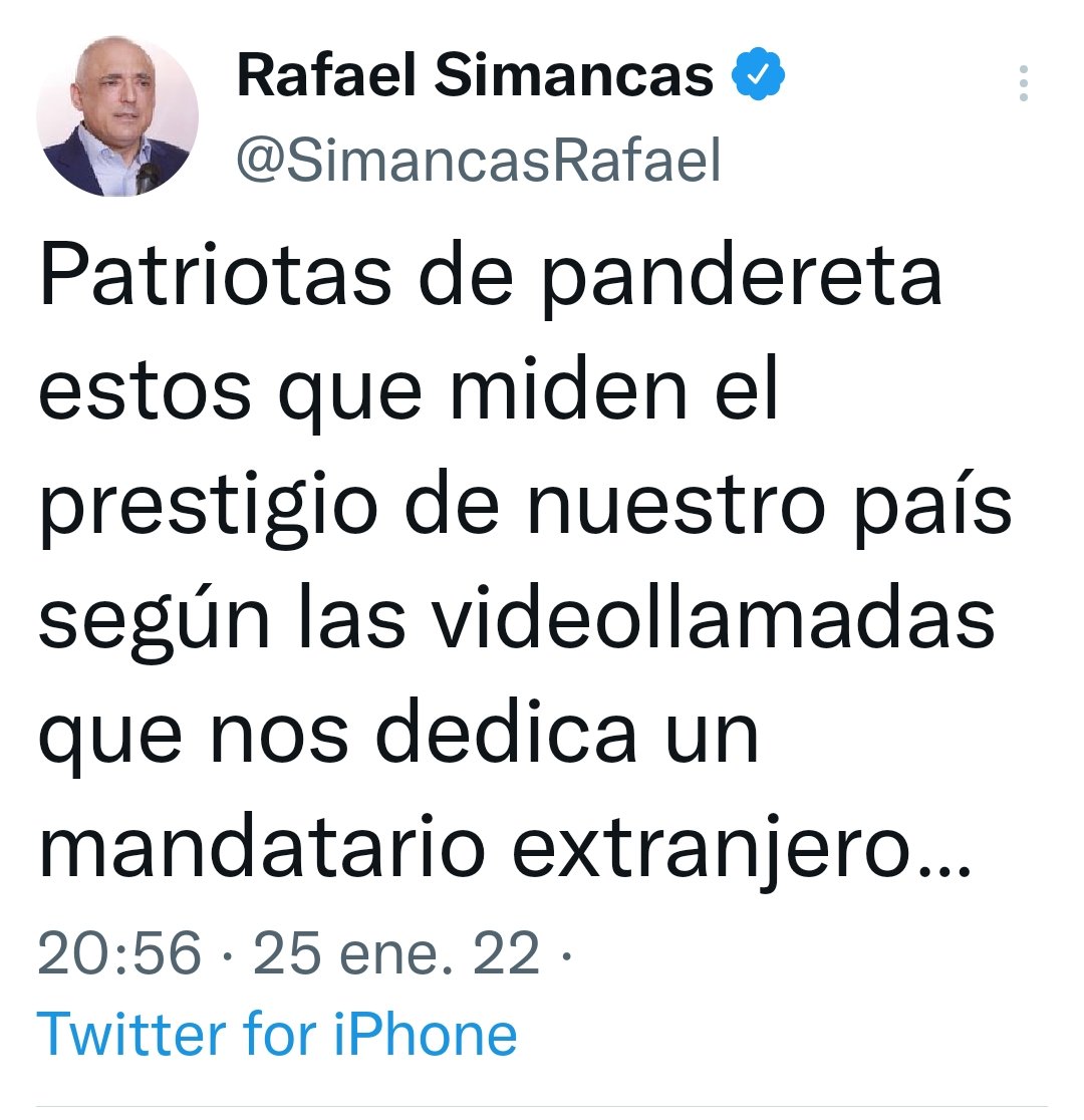mj_zaragoza26's tweet photo. ¿Dónde se mide el prestigio de un país, Rafa, acaso en las visitas de Delcy Rodríguez? https://t.co/JoWU08TiKG