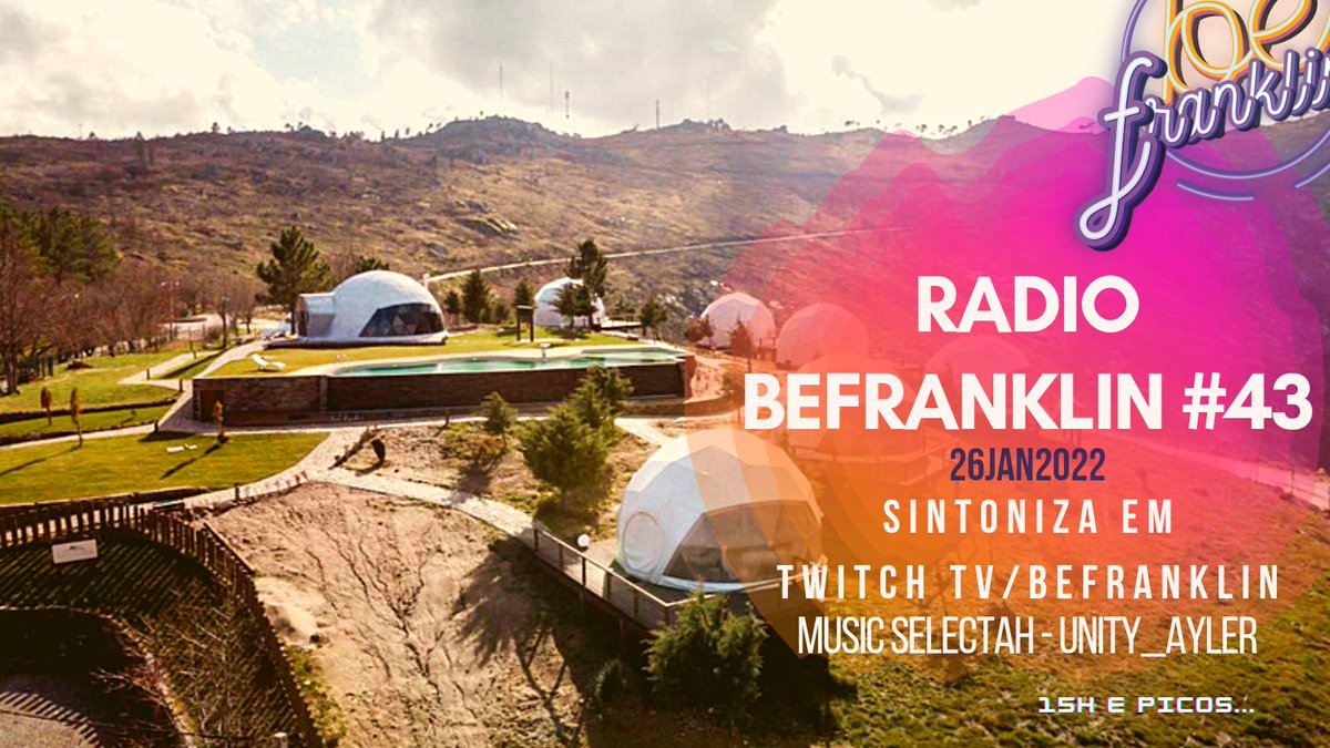 BeFranklin4's tweet photo. Hoje temos o nosso novo episódio da RADIO BeFranklin em directo do Natura Glamping ... 

Até já !!! 

#live #twitch #stream #radiobefranklin https://t.co/1WYhuItXf1