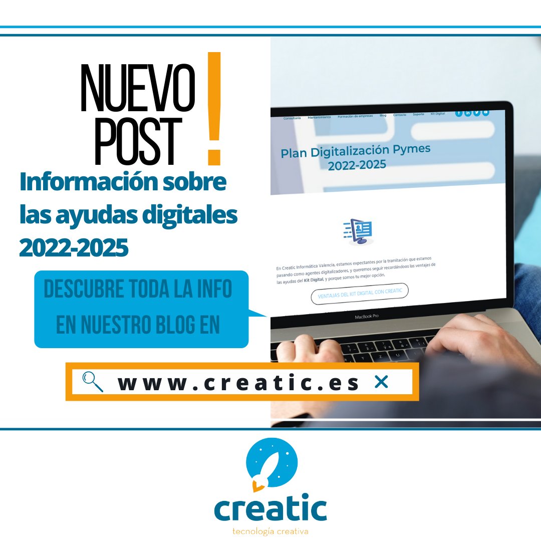 creatic_es's tweet photo. ¡Yep, atentas #pymes nueva entrada en nuestro blog que os puede interesar!

#buenosdias #ayudas #gobierno #mejora #kitdigital

https://t.co/60qLdL9mCD https://t.co/wt5UFyEFXN