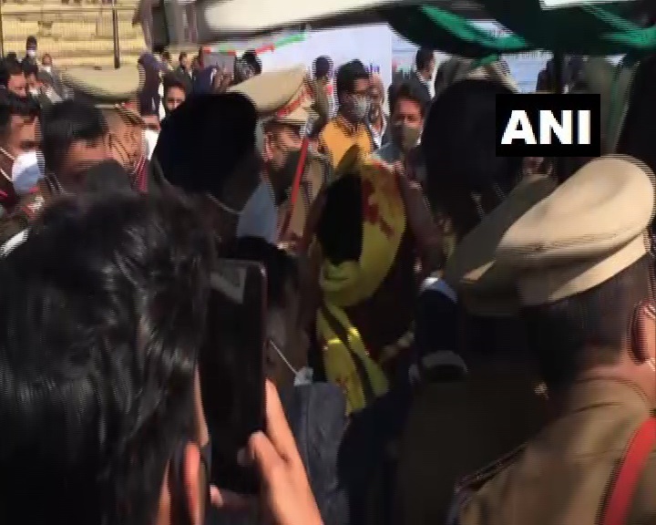 ANI's tweet image. Madhya Pradesh | Two injured after a drone fell on them during Republic Day celebrations in Jabalpur, this morning. &quot;A man, woman have been hospitalized after they were hit by the drone. Condition stable,&quot; said doctor present at the spot.
