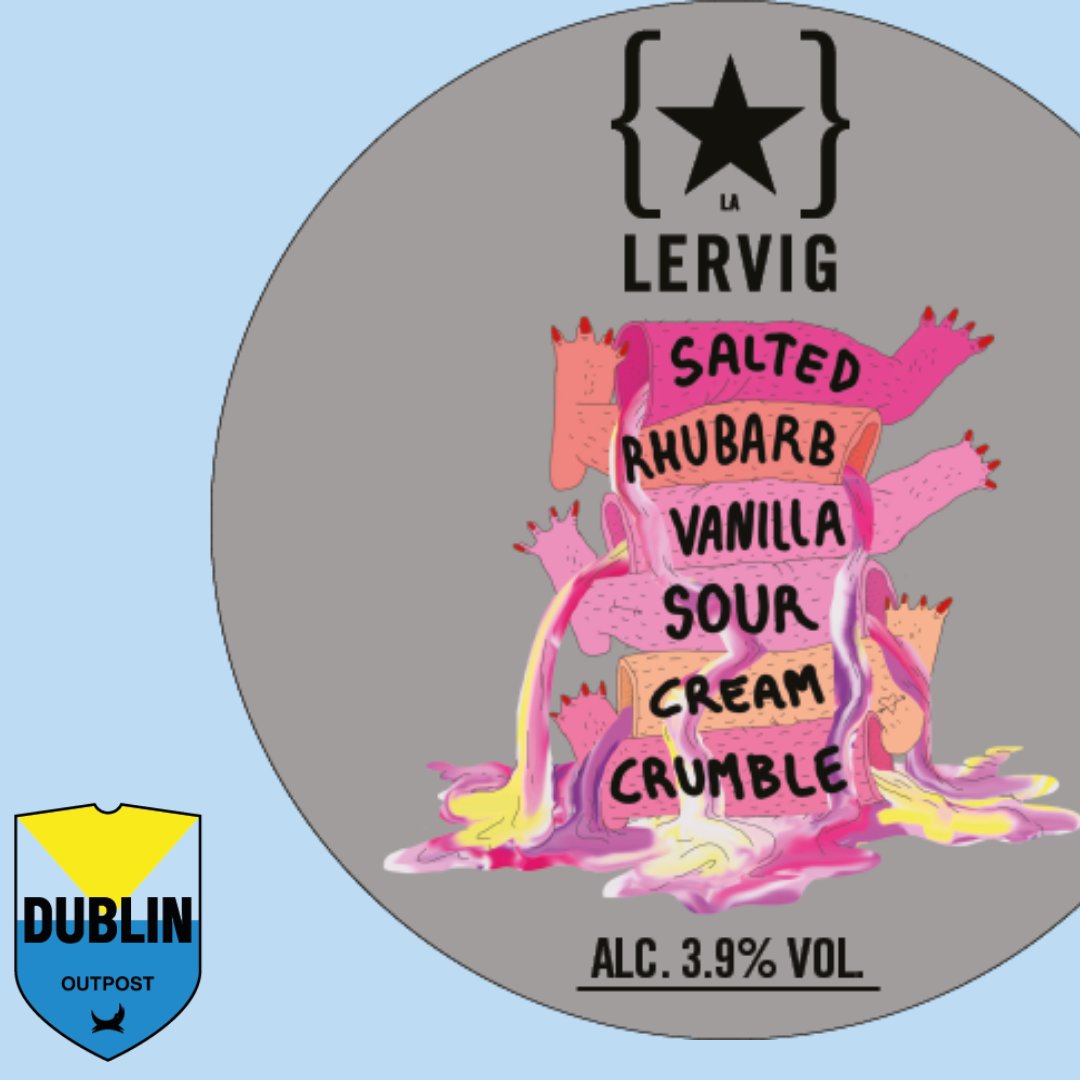 Round 3 of our <a href="/LervigBeer/">LERVIG</a> showcase launching Thurs 27th - Salted Rhubarb Vanilla Sour Cream Crumble🍬 This limited release sour ale does what it says on the tin - sweet &amp; salty tastes make the flavours pop!
Some say dessert beer, some can drink it all night long.. you decide!