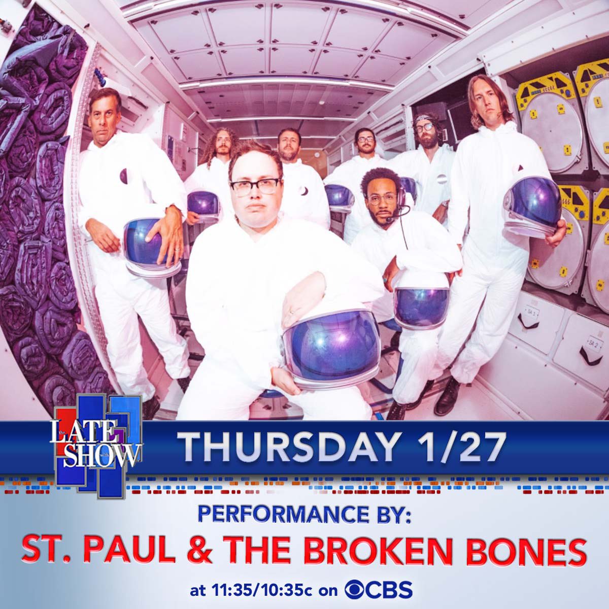 StP_BrokenBones's tweet photo. Tomorrow!!! Tune into @colbertlateshow 🚀 https://t.co/q5ePYnOqK4
