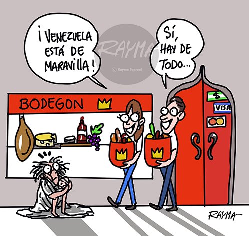 Venezuela está de Maravilla? 🇻🇪
Estas son las cosas que una caricaturista no quiere dibujar ... pero pasa en la vida real y uno escucha con dolor aquella frase tan ciega desde la burbuja personal de los que logran sobrevivir entre costosos bodegones.