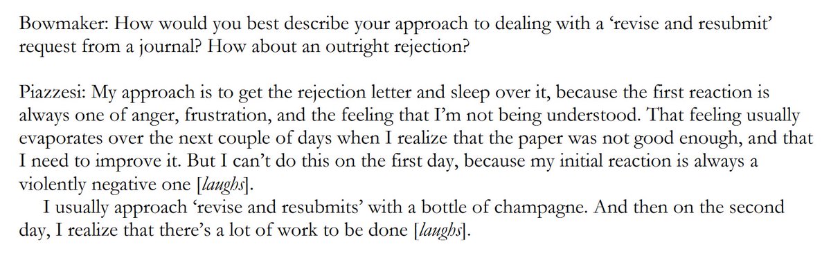 Monika Piazzesi on R&amp;Rs and rejections.

Full interview: simonbowmaker.com/s/Piazzesi.pdf