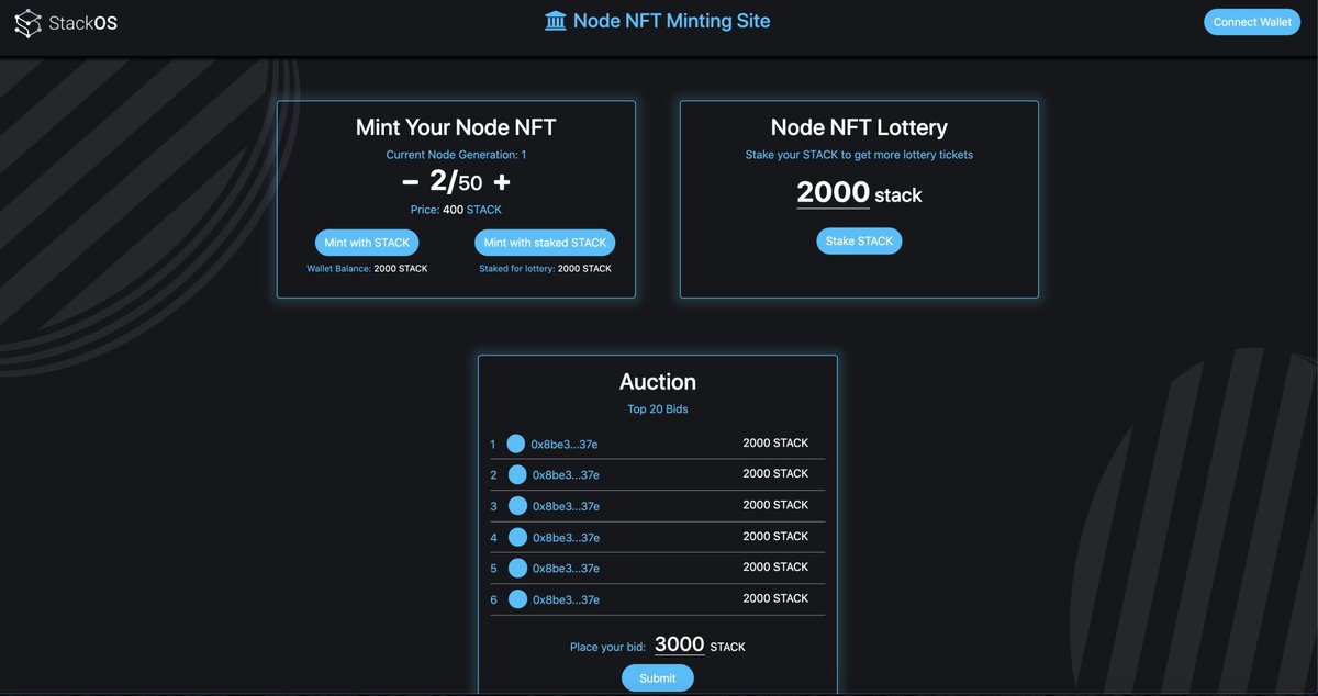 StackAI_xyz's tweet image. Node #NFT Minting page sneak-peek👀

✅ Revolutionary Node Program
✅ Audit almost finalized
✅ Smart contract and UI are being integrated
✅ Node launch in February
✅ Marketing event coming up - Giving away a couple of the 100 Gen0 nodes

$STACK #NodeNFT #NodeArmy #StackOSNodes