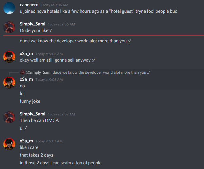 canenero3d's tweet photo. Scammer tryna sell my builds and impersonating people 
xSa_m#7749
Don't take any offers by this man #roblox #scammer https://t.co/UCCIYuOvSR