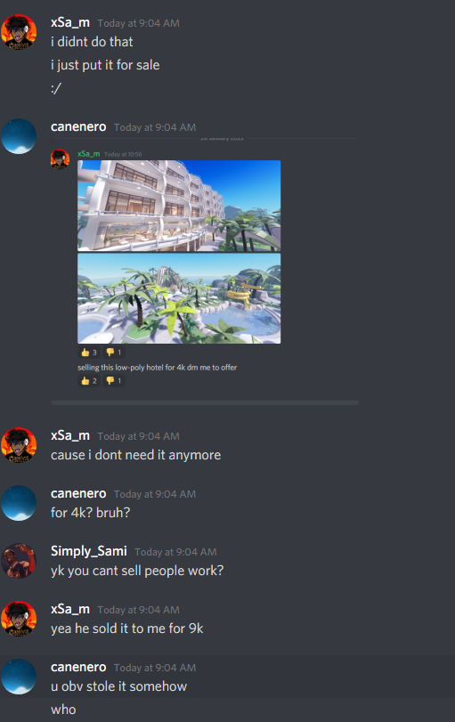 canenero3d's tweet photo. Scammer tryna sell my builds and impersonating people 
xSa_m#7749
Don't take any offers by this man #roblox #scammer https://t.co/UCCIYuOvSR