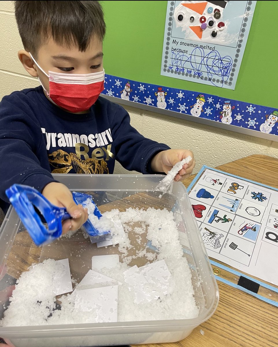 ELC_SuperSpeech's tweet photo. This week during speech group we read “The Little Snowplow.” We used our wedged shovel (a simple machine) to dig out vocabulary words from our snowy sensory bins. Who knew something as big as a plow could be made up of so many simple machines! #simplemachines #speechtx #ELC https://t.co/rzBesPFOwd