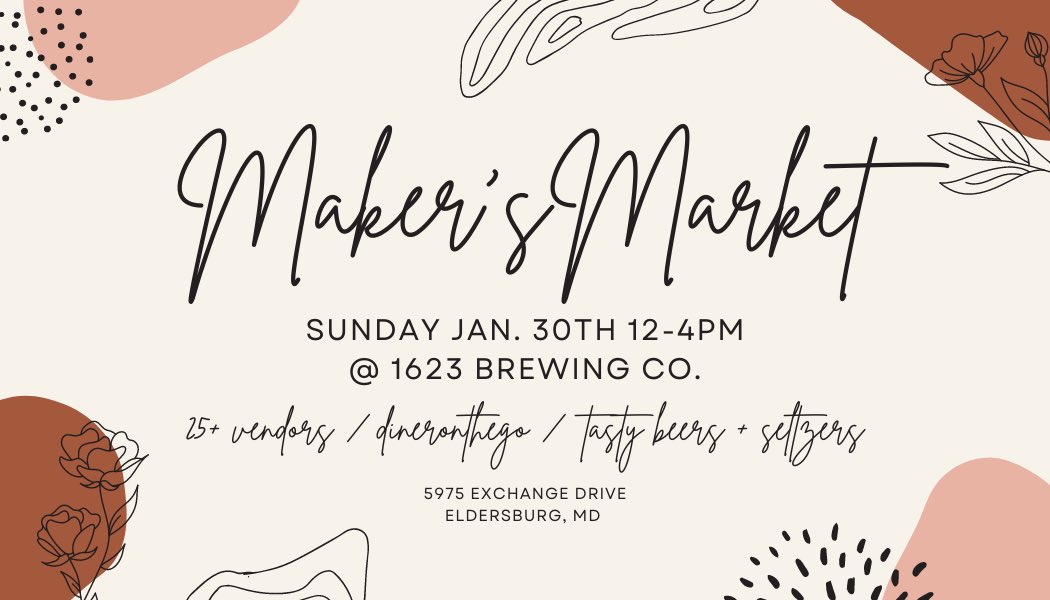 Don’t forget to join us for our Maker’s Market🌱✨

THIS Sunday from 12-4pm! 
#drinklocal #shoplocal #eldersburg #maryland #brewery
