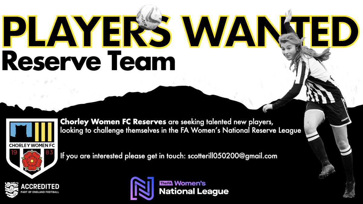 CWFCRes's tweet image. We are looking to add players to our talented Reserve team. If you are interested in playing National League football, please get in touch. With a proven 'player pathway' to First Team football, we support all those wanting to progress their football careers.👇

⚫⚪