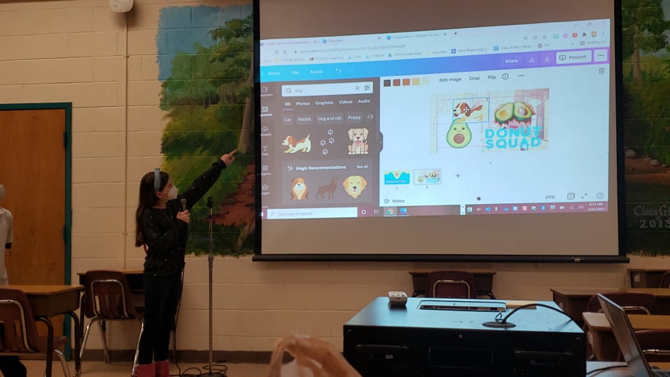 LeslieLeisey's tweet photo. PROUD of these #PawTechSquad student leaders who created an amazing resource for how to use @Canva (in Canva...of course!) &amp; taught  teachers @PoplarTreeES all about it!👏🏼 Check out their Canva presentation here-->https://t.co/8GVplpUtM8 @PTSquadTweeters @KeleherAART #FCPSOnward https://t.co/sckZQtM7Mf
