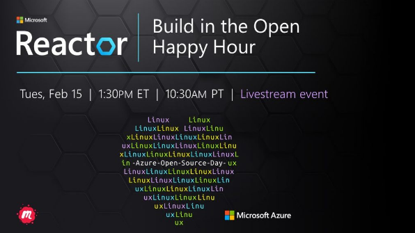 MSFTReactor's tweet image. Discover how to turbocharge your apps and data with #opensource and hybrid cloud technologies ⚡ 

Join us at our happy hour after #AzureOpenSourceDay to network with open source luminaries and experts to learn about how Microsoft loves Open Source: msft.it/6019Zfg1H