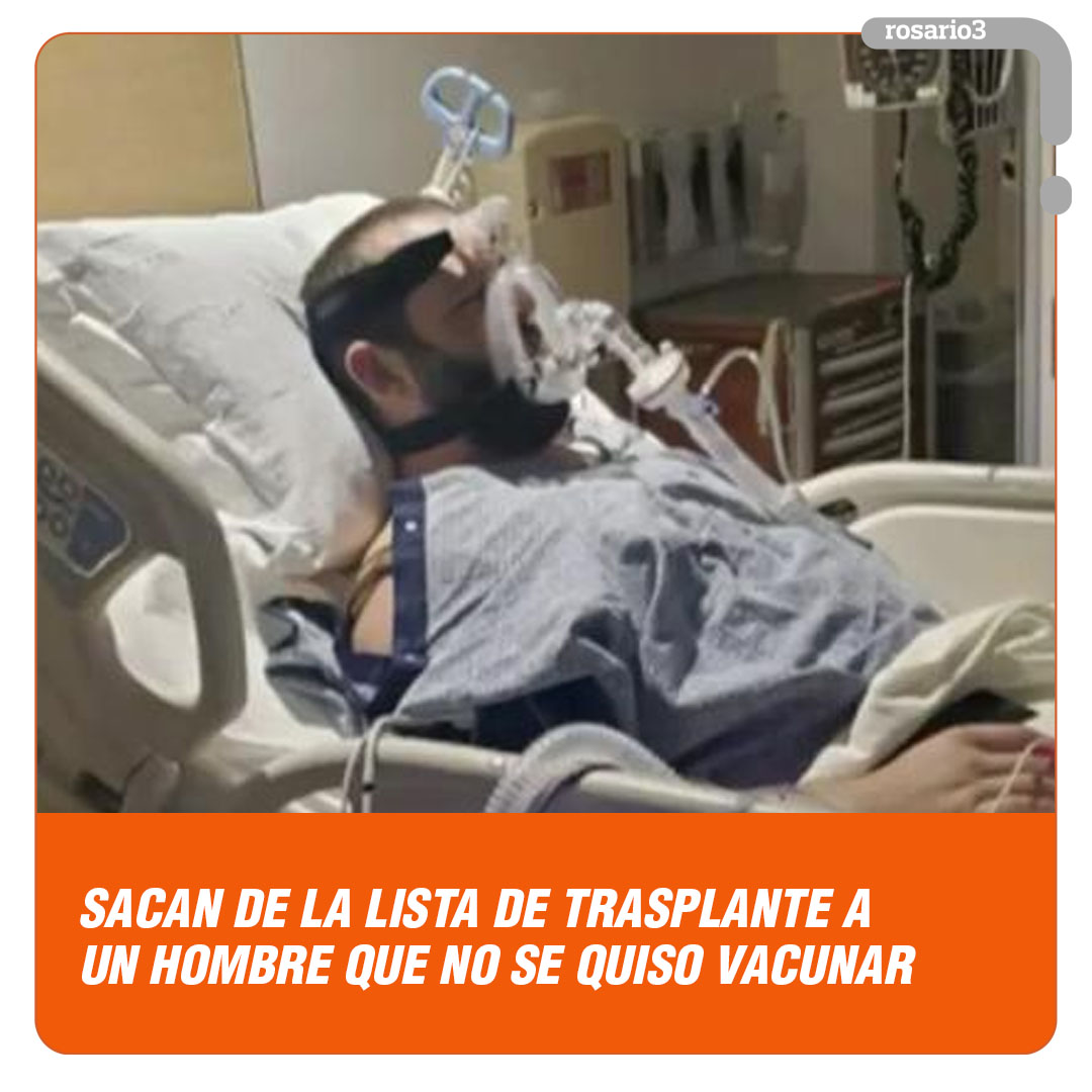 Rosariotres's tweet image. ⭕ Un joven de 31, que se encuentra internado desde noviembre a la espera de ser trasplantado del corazón, fue sacado de la lista por negarse a recibir la vacuna contra el coronavirus.  

rosario3.com
#rosario3