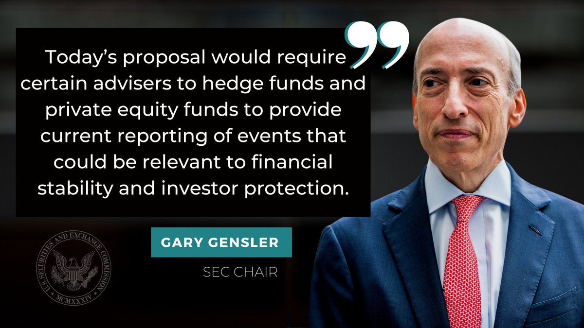 At today's <a href="/SECGov/">U.S. Securities and Exchange Commission</a> Commission Meeting, we proposed a few rule changes:

1⃣ amendments to Form PF to enhance the FSOC’s ability to assess systemic risk &amp; bolster the <a href="/SECGov/">U.S. Securities and Exchange Commission</a>'s oversight of private fund advisers &amp; its investor protection efforts

Read more⬇️
sec.gov/news/statement…
