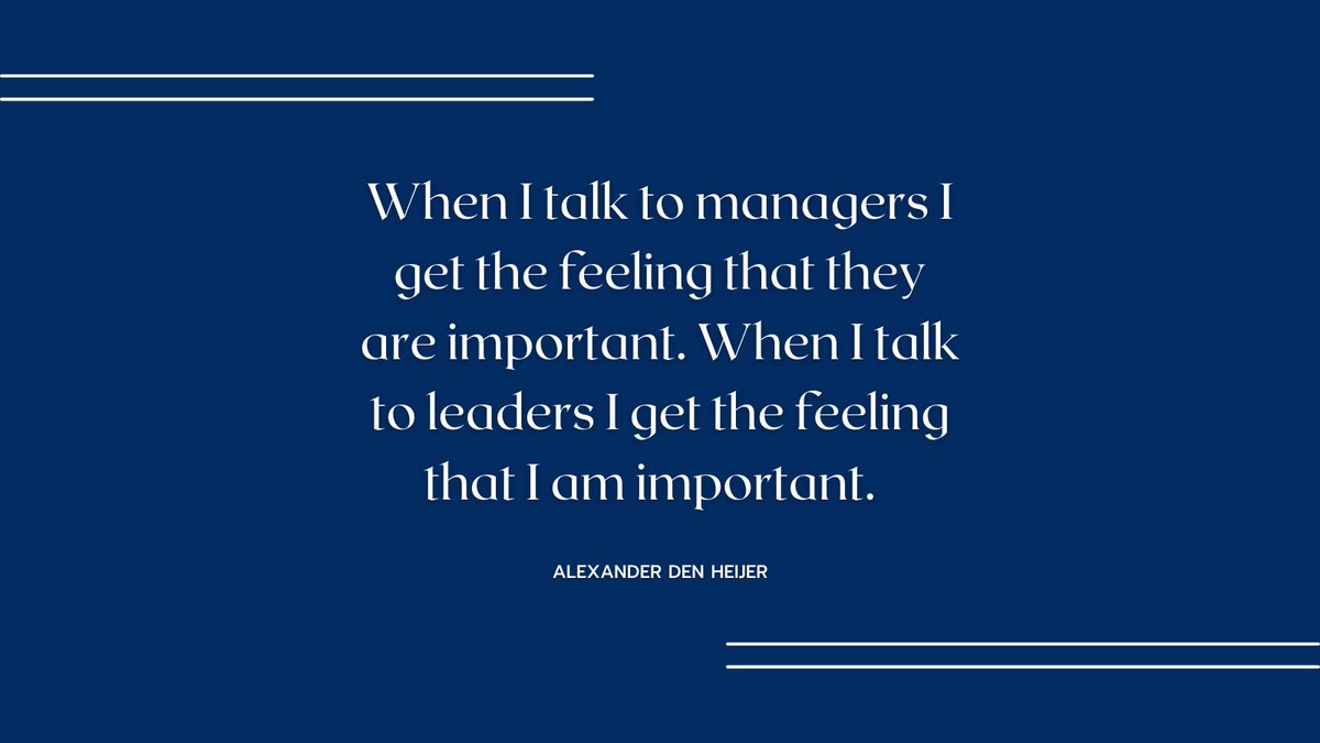 KashShaikh's tweet photo. "When I talk to managers I get the feeling that they are important. When I talk to leaders I get the feeling that I am important."

- Alexander Den Heijer

#Quotes #Leadership #Inspiration #ExecutiveLeadership https://t.co/BR5OxFEGzo
