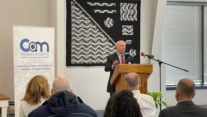 MassEOED's tweet photo. This morning in #FallRiverMA, Secretary Kennealy joined @Mass_Tech to announce $2.1M to help Massachusetts manufacturers better prepare their businesses to meet the demands of ‘Industry 4.0,’ the innovation-driven production methods powered by smart technologies. #MAmfg @MassMEP https://t.co/uhkoKIQR95