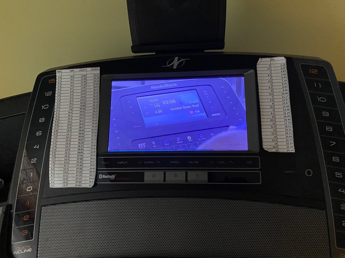 mikeapted's tweet image. My treadmill has been busy. It seems to have updated itself, and is now showing me advertising about... itself?. What fresh hell is this? Good news is unauthenticated local web service is still there, so I can continue my @GoZwift hack to rebroadcast speed on BTLE from a #RaspPi