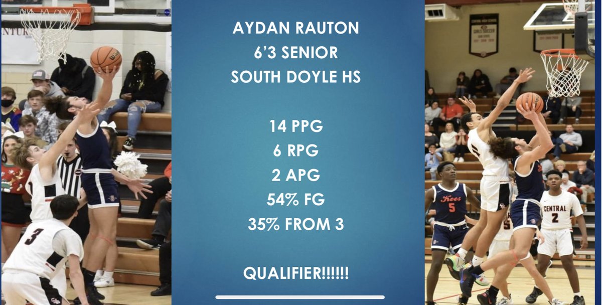 College coaches!!!! ⁦<a href="/AydanRauton/">Aydan Rauton</a>⁩ is having a great Senior campaign! ⁦<a href="/PrepHoopsTN/">Prep Hoops Tennessee</a>⁩ ⁦<a href="/Tnprephoops/">Andre Whitehead</a>⁩ ⁦<a href="/5StarPreps/">5Star Preps</a>⁩ ⁦<a href="/Keesofthesouth/">South Doyle Men’s Basketball</a>⁩