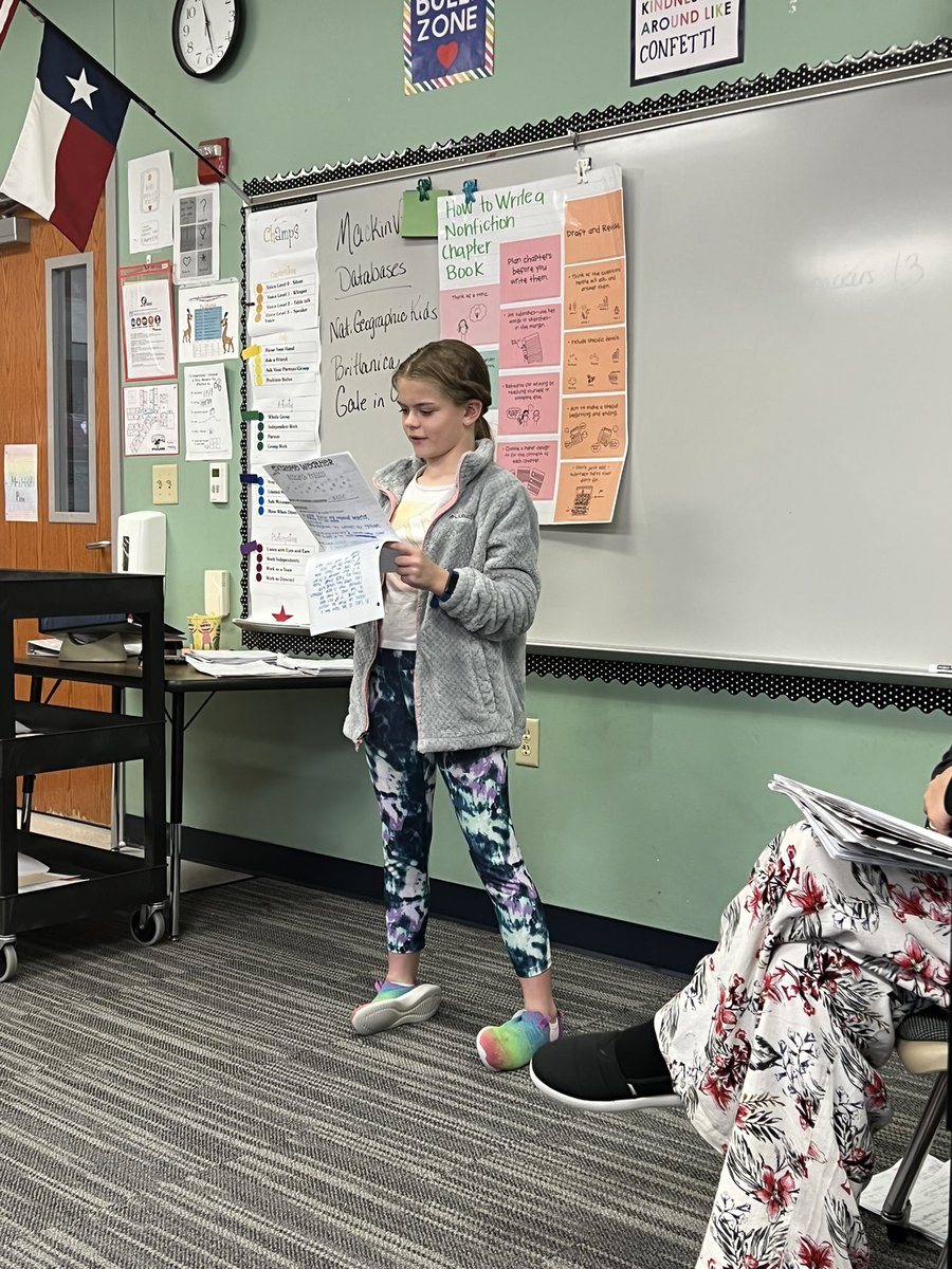 katlittle101's tweet photo. Mrs Heldt’s 4th grade students presented as Meteorologists today as they shared their research on extreme weather! Blizzards, cyclones, and droughts…oh my! @SpringerElem @RockElemC_I  #springerspotlight #4thgradestrong https://t.co/jQiudmclpk